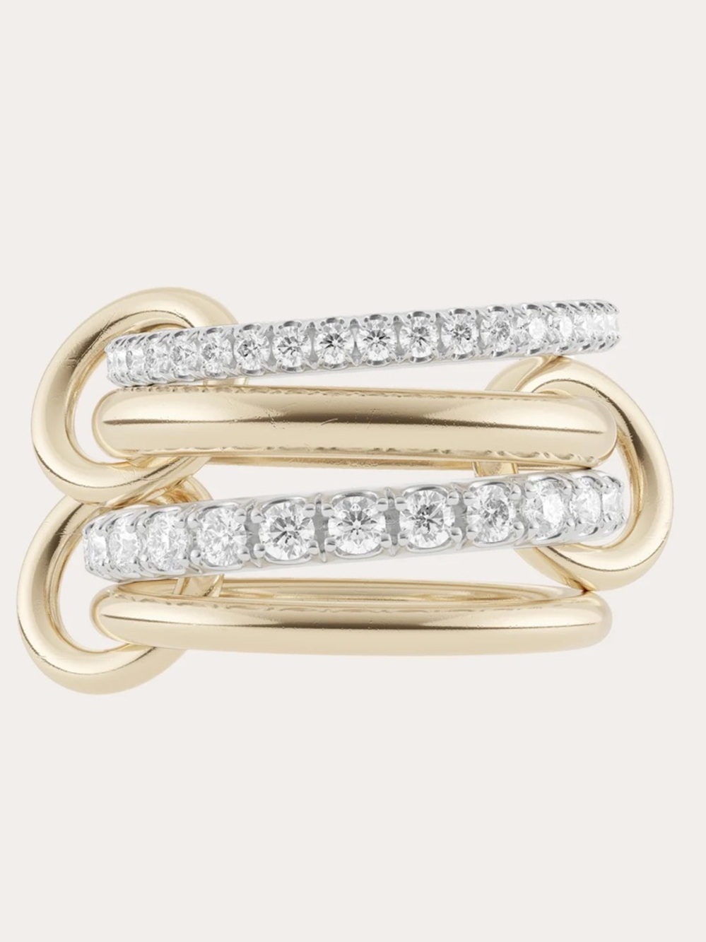 14K Gold Plated Interlocked Ring Stacks Hypoallergenic
